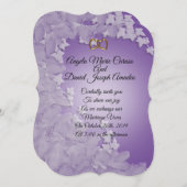 結婚式招待状、ラベンダーとアイビーキュストm colo 招待状 (正面/裏面)