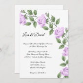 結婚式招待状 – ラベンダーバラ 招待状 (正面/裏面)