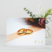 結婚式招待状-リングや輪とバラ 招待状 (スタンド正面)
