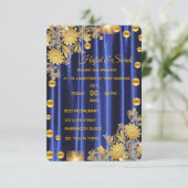 結婚式招待状 ロイヤルブルーとゴールド, 結婚式の セーブザデート (スタンド正面)