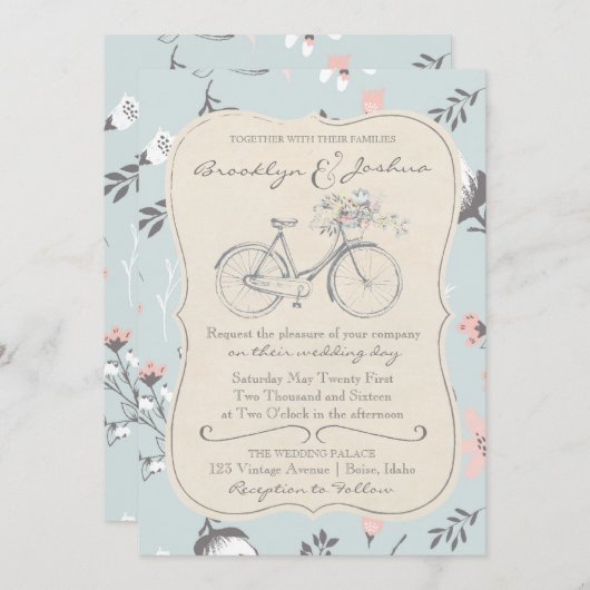 結婚式招待状 | ヴィンテージ愛結婚の 招待状 (正面/裏面)