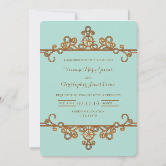 結婚式招待状|ヴィンテージ航海の 招待状 (正面)