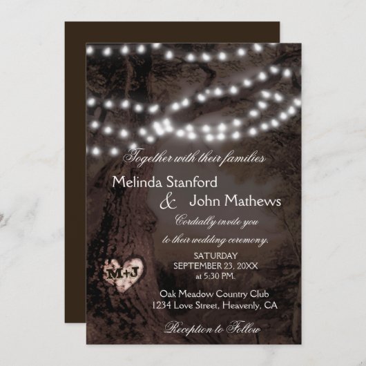 結婚式招待状 |光のツリー 招待状 (正面/裏面)