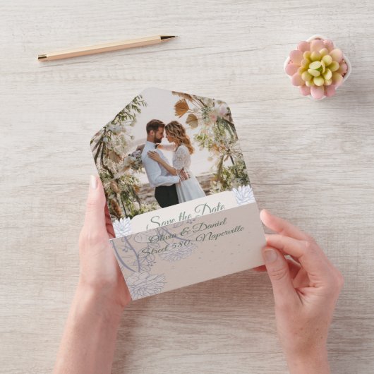 結婚式招待状 – 写真の日付を保存 オールインワン招待状 (ビデオ)
