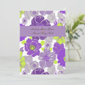 結婚式招待状〜夏花模様がケシを買う 招待状 (スタンド正面)