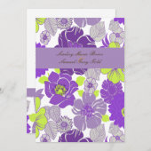 結婚式招待状〜夏花模様がケシを買う 招待状 (正面/裏面)