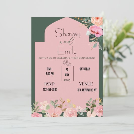 結婚式招待状・婚約発表 招待状 (スタンド正面)