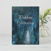 結婚式招待状|山の滝 招待状 (スタンド正面)