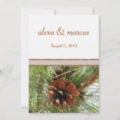 結婚式招待状-常緑樹と松の円錐のシーン 招待状 (裏面)