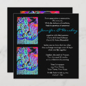 結婚式招待状 - 平和の鳩 エボニー（スクエア） 招待状 (正面/裏面)