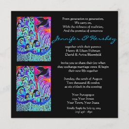 結婚式招待状 - 平和の鳩 エボニー(スクエア) 招待状