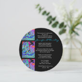 結婚式招待状 - 平和の鳩 エボニー - ラウンド 招待状 (スタンド正面)