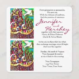 結婚式招待状 - 平和の鳩 都市 イスラエル 招待状