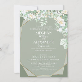 結婚式招待状 |幾何学的モダンワイルドフラワー 招待状