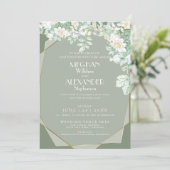 結婚式招待状 |幾何学的モダンワイルドフラワー 招待状 (スタンド正面)