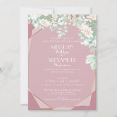 結婚式招待状 |幾何学的モダンワイルドフラワー 招待状 (正面)