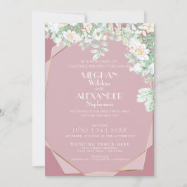 結婚式招待状 |幾何学的モダンワイルドフラワー 招待状