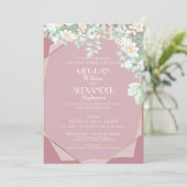 結婚式招待状 |幾何学的モダンワイルドフラワー 招待状 (スタンド正面)