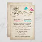 結婚式招待状 |愛お洒落の鳥 招待状 (正面/裏面)