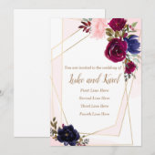 結婚式招待状, 招待カード 招待状 (正面/裏面)