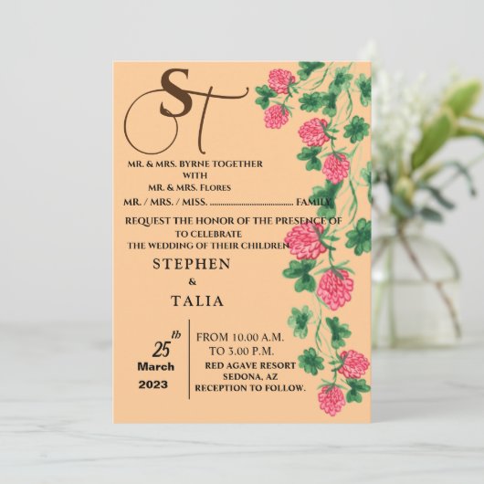 結婚式招待状 招待状 (スタンド正面)