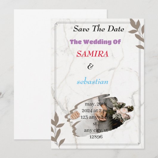 結婚式招待状 招待状 (正面/裏面)