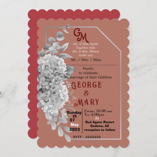 結婚式招待状 招待状 (正面/裏面)