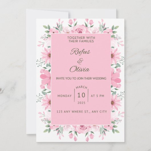 結婚式招待状。 招待状 (正面)