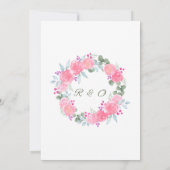 結婚式招待状。 招待状 (裏面)