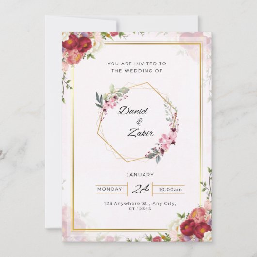 結婚式招待状 招待状 (正面)