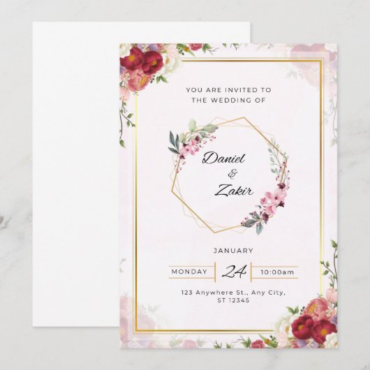 結婚式招待状 招待状 (正面/裏面)