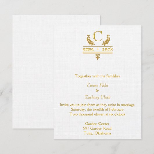 結婚式招待状 招待状 (正面/裏面)