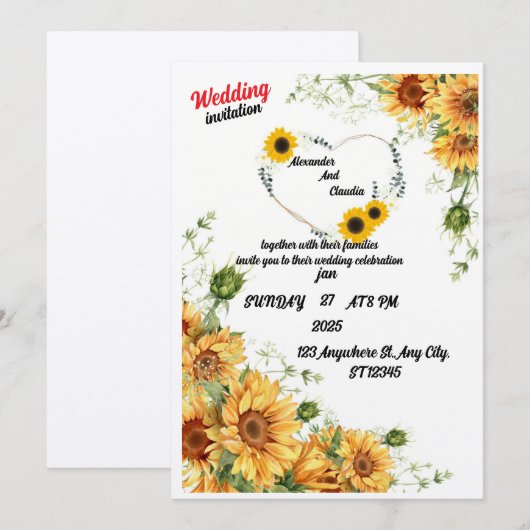 結婚式招待状 招待状 (正面/裏面)