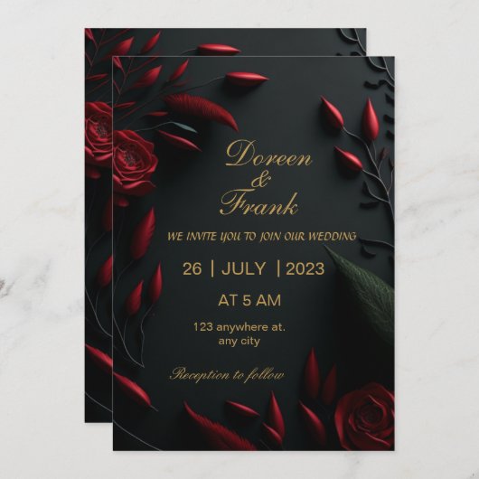 結婚式招待状 招待状 (正面/裏面)