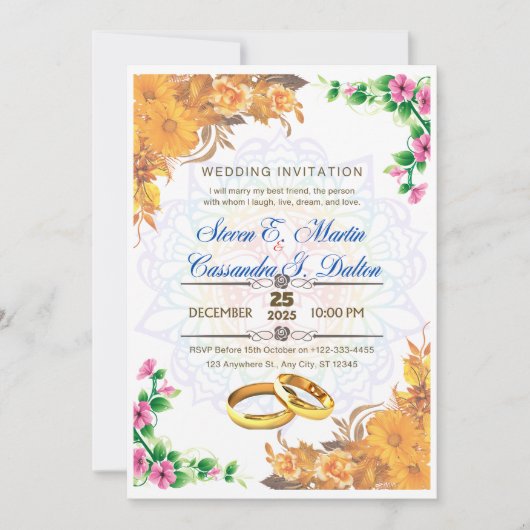 結婚式招待状 招待状 (正面)