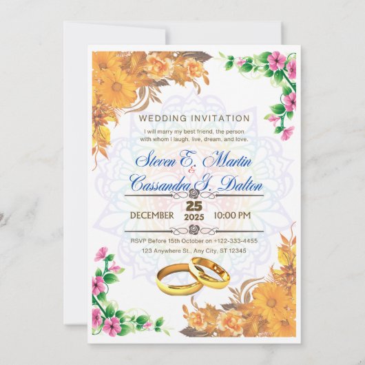 結婚式招待状 招待状 (裏面)