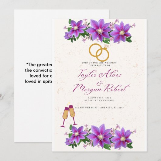 結婚式招待状 招待状 (正面/裏面)