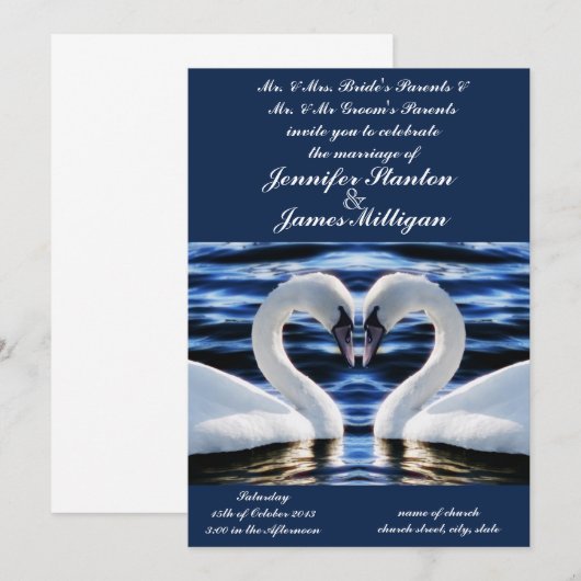 結婚式招待状 招待状 (正面/裏面)