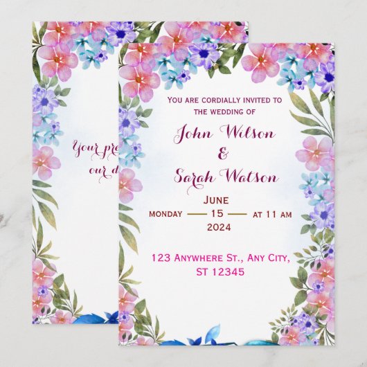 結婚式招待状 招待状 (正面/裏面)