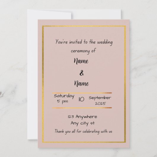 結婚式招待状 招待状 (裏面)