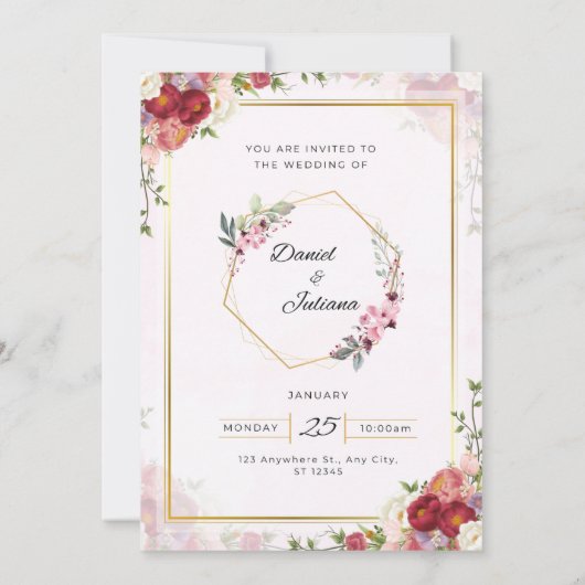 結婚式招待状 招待状 (裏面)