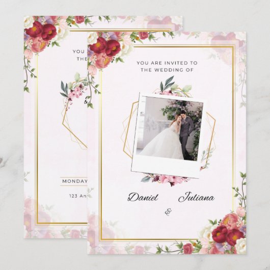 結婚式招待状 招待状 (正面/裏面)