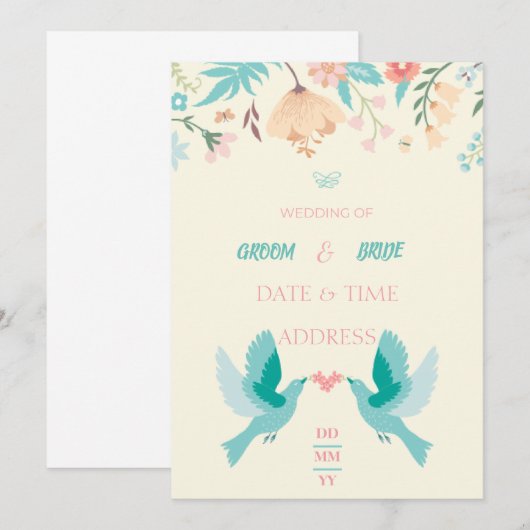 結婚式招待状 招待状 (正面/裏面)