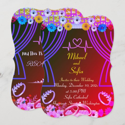 結婚式招待状 招待状 (正面/裏面)