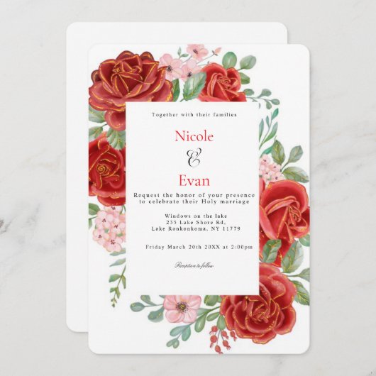 結婚式招待状 招待状 (正面/裏面)