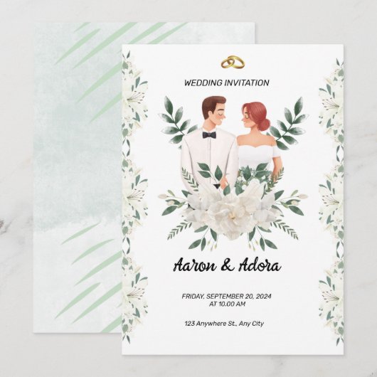 結婚式招待状 招待状 (正面/裏面)