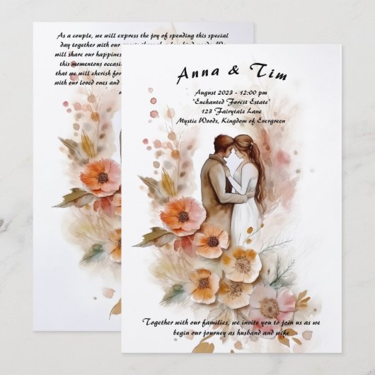 結婚式招待状 招待状 (正面/裏面)