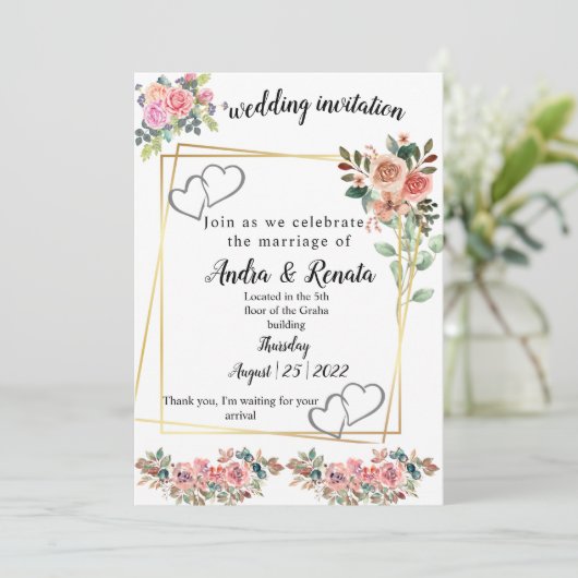 結婚式招待状 招待状 (スタンド正面)