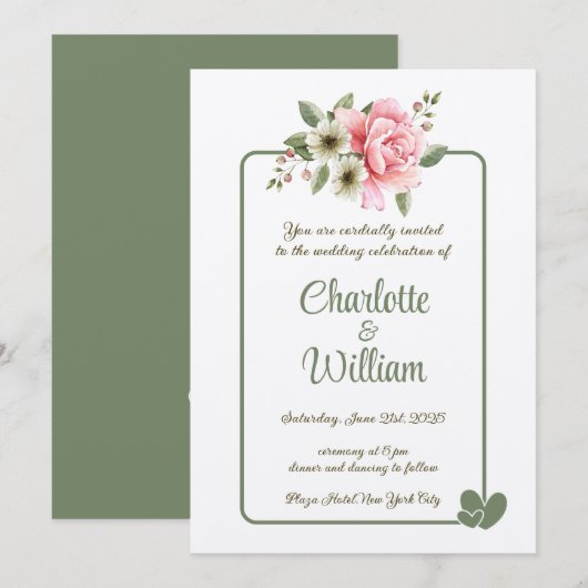 結婚式招待状 招待状 (正面/裏面)