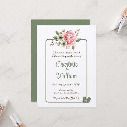 結婚式招待状 招待状 (正面/裏面インサイチュ)